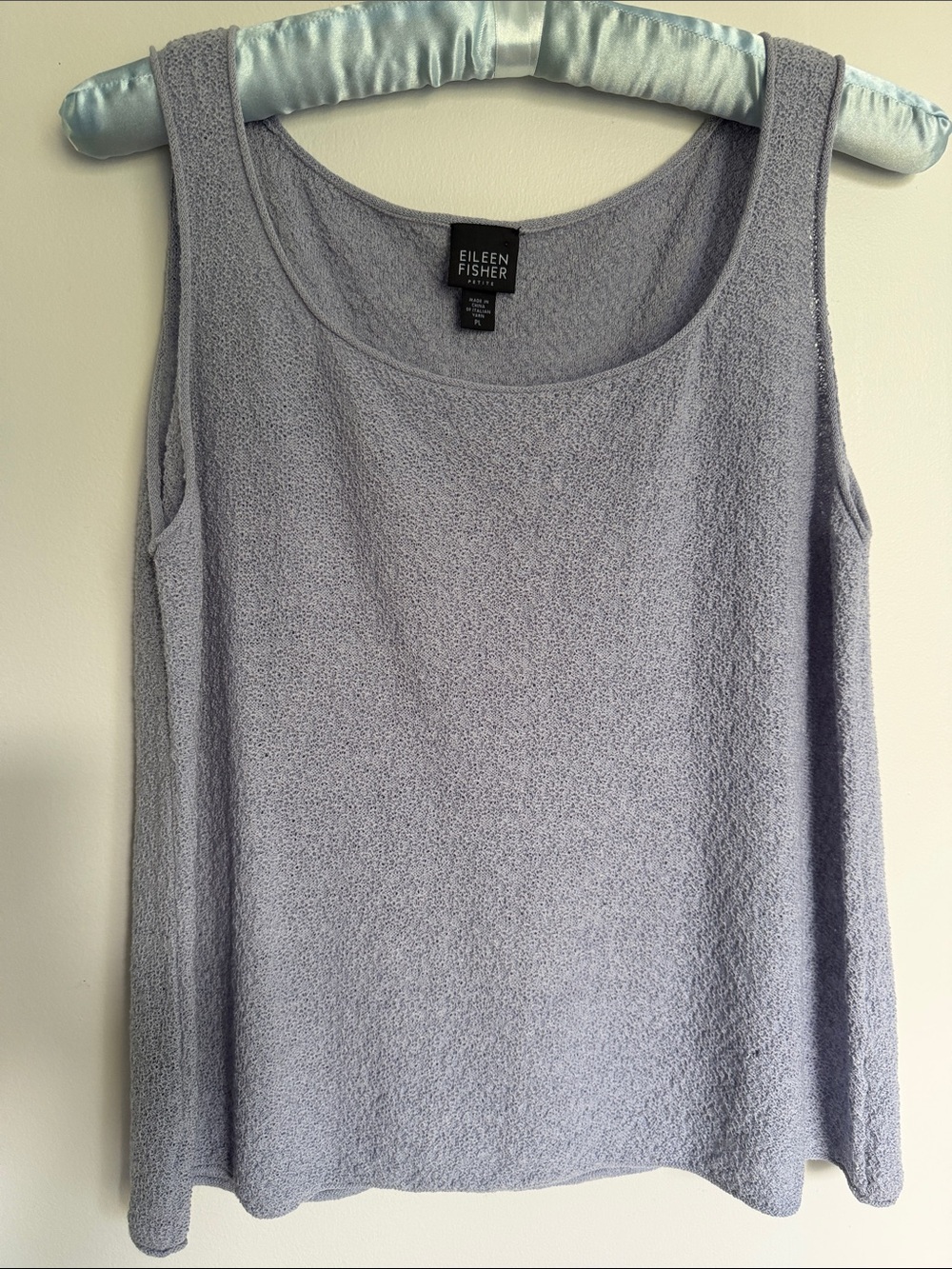 Eileen Fisher Light Lavender Scoop Neck Tank Top 100% Wool